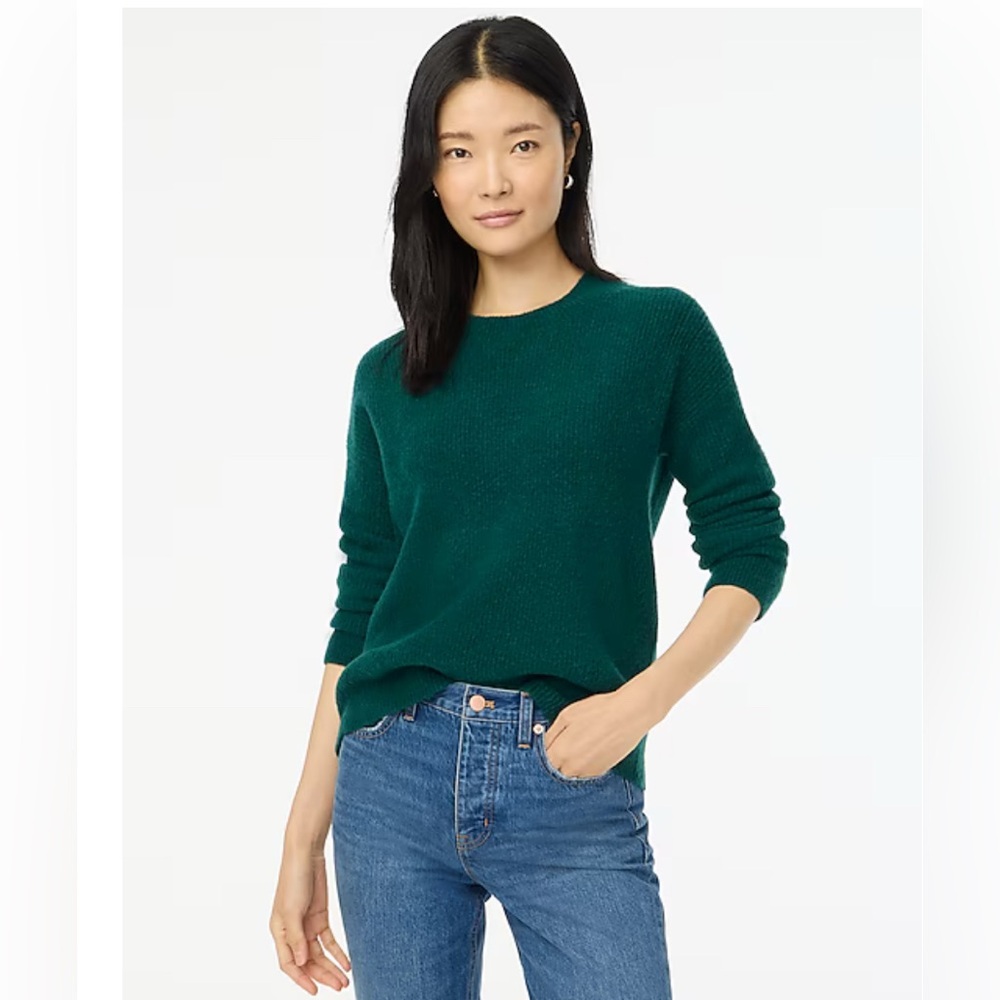 J. Crew Ribbed boyfriend crewneck sweater in extra-soft yarn